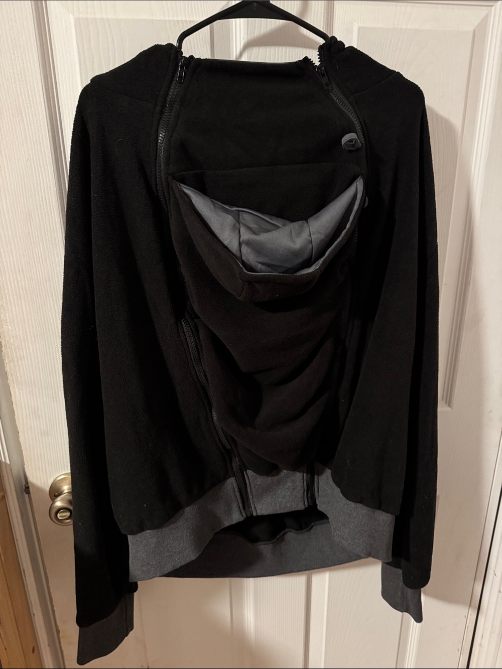 Black Two-Tone Baby Carrying Hoodie
